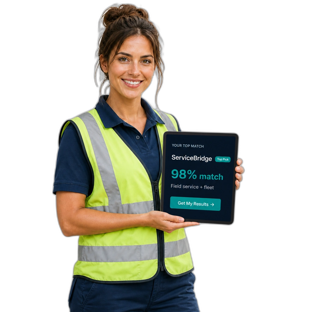 Fleet manager holding a tablet