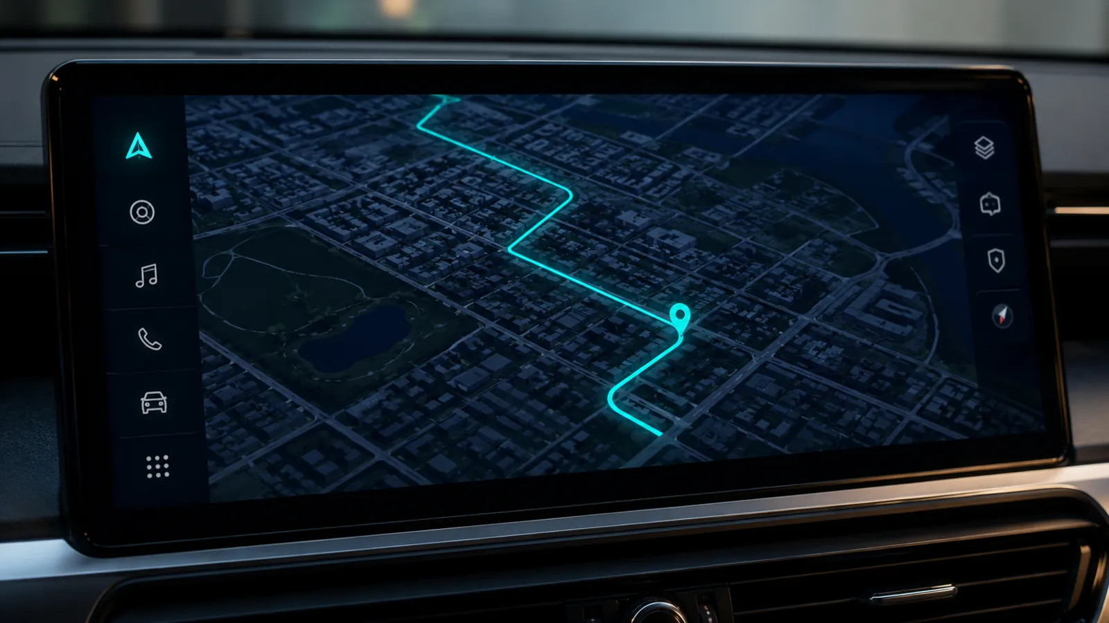 GPS map showing a vehicle route